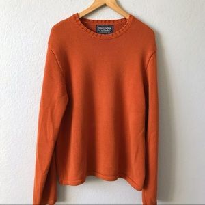 Abercrombie Oversized Burnt Orange Crew Sweater L